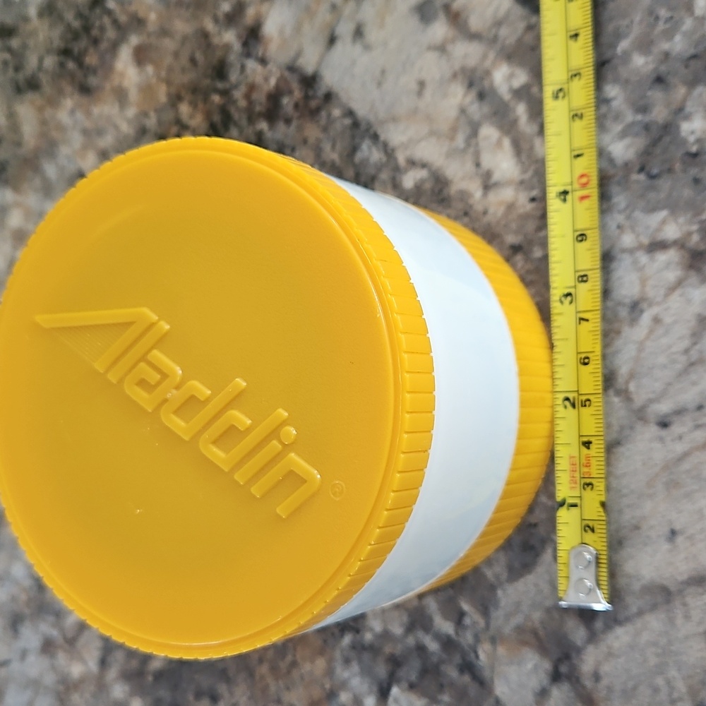 Vintage Aladdin #7000‎ insulated thermos jar white with yellow freezer lid - Picture 6 of 8
